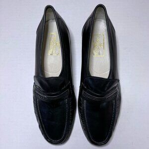 Stuart Mcguire Vintage Sz 10.5 D Black Leather Loafers Dress Shoes Spring Step